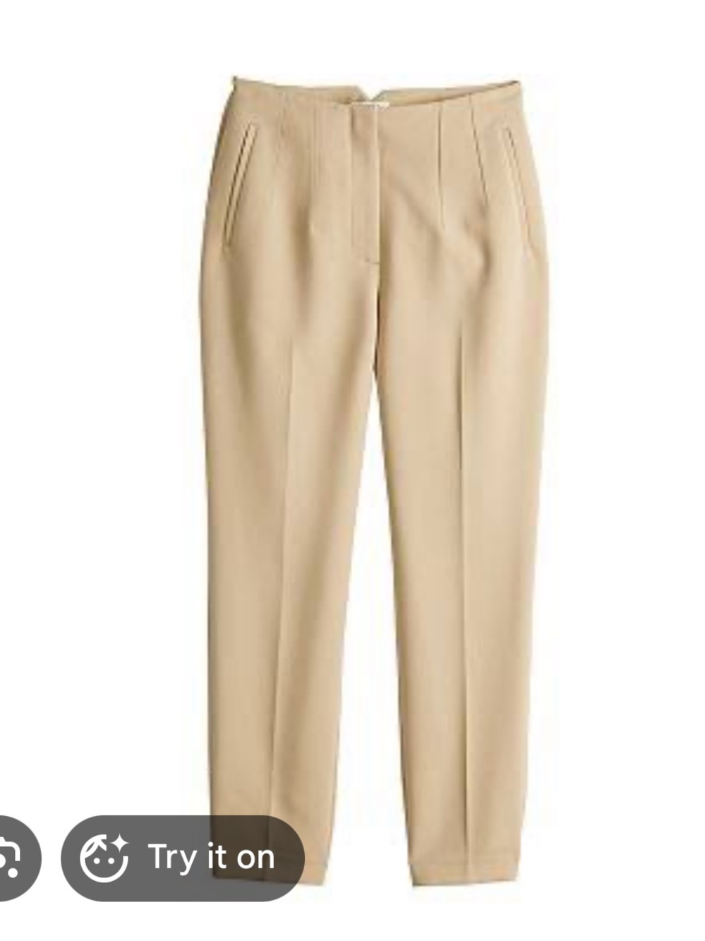 Nine West Cropped High-Rise Pants in Light Beige Size 4